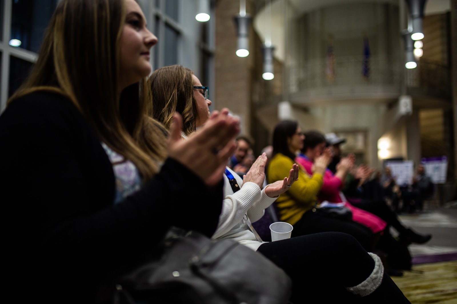 The audience applauds award-winning students in New Main Great Hall. Photo by Eli Bartz