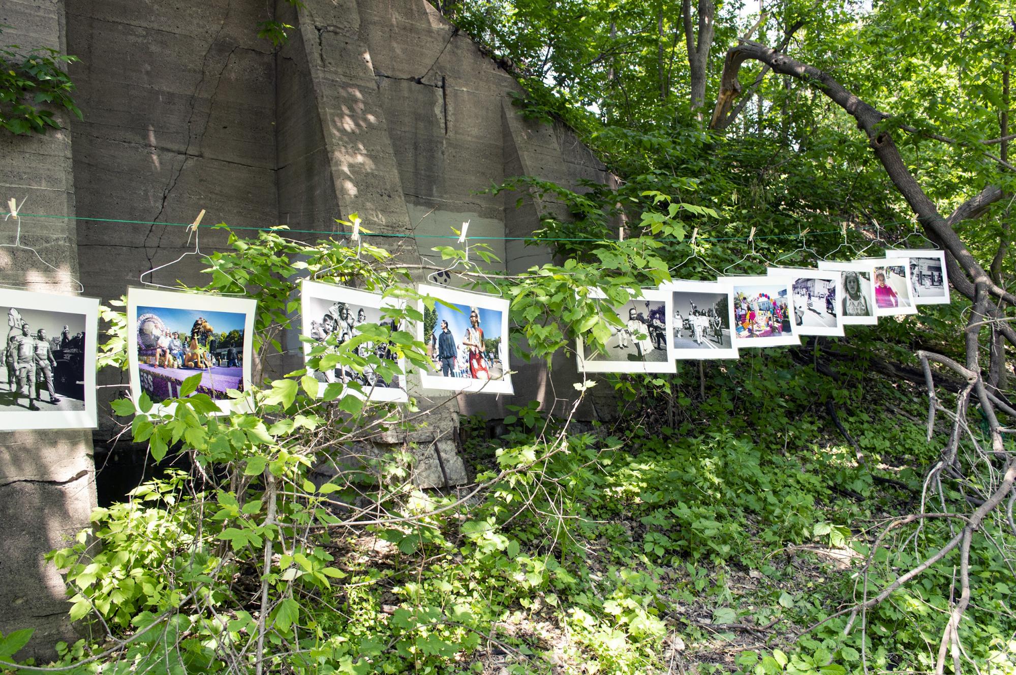 “Parade Through the Hollow,” an art installation by St. Paul photographer Stephan F. Kistler, in Swede Hollow Park on June 1. (Mandy Hathaway / The Metropolitan)
