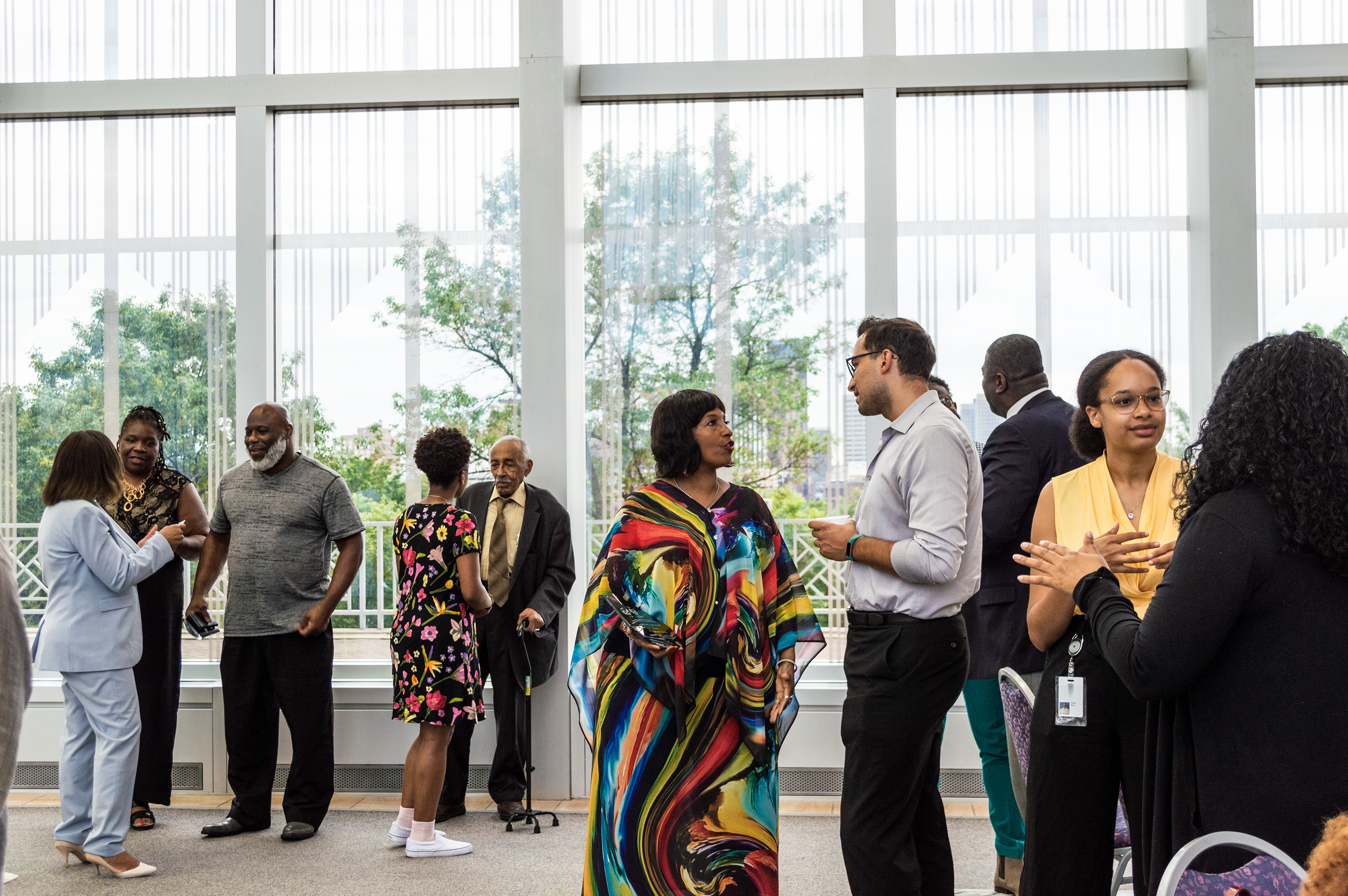 Award winners and community members network and connect after the ceremony, with the goal of supporting and collaborating with one another. (Mandy Hathaway / The Metropolitan)