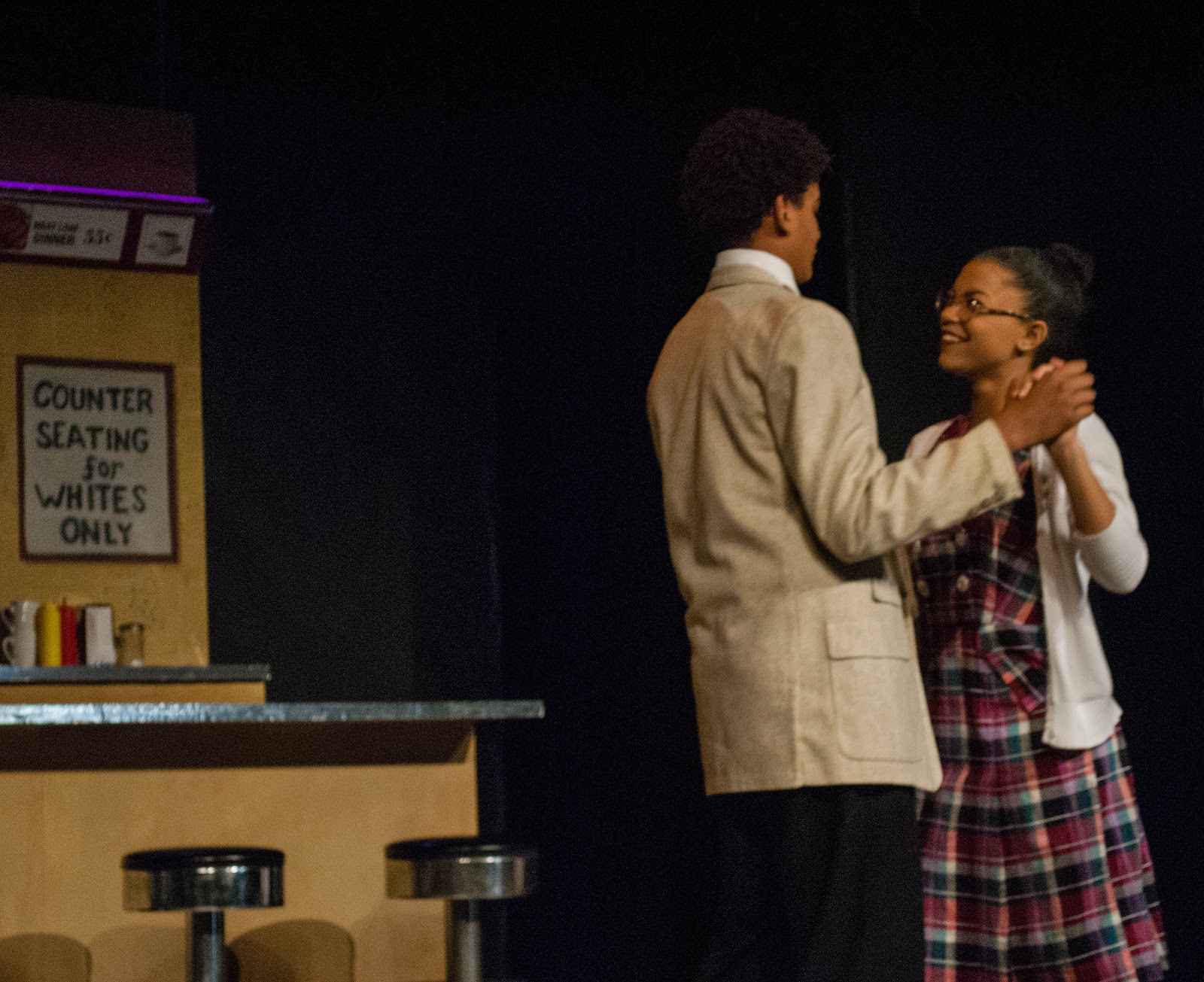 Michael Seye, left, is Eugene and Arianna Richardson is Deidre in “Periphery.” Photo by Brandon General