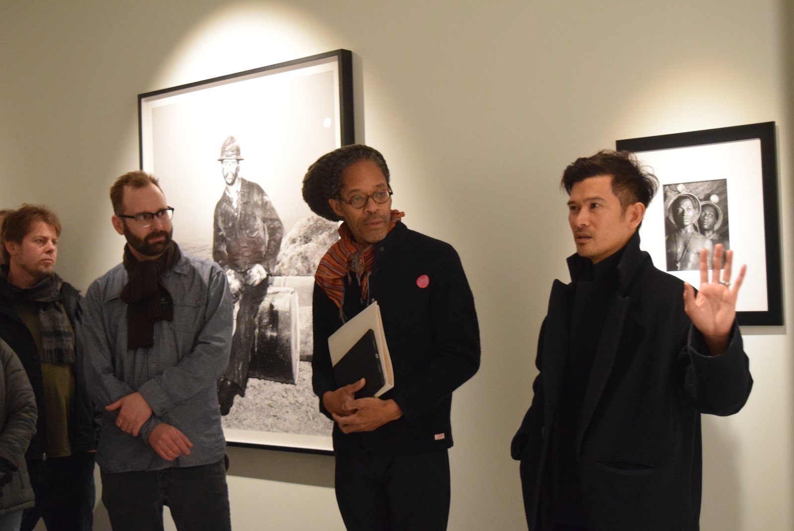 Bowen, left, is a Duluth-based mixed media artist. He describes his sculptures as “kinetic, robotic, interactive and data driven.” G.E. Patterson, center, is a poet, critic and translator. He is slated to teach WRIT 251, Introduction to Creative Writing at Metro State in fall 2019. Minneapolis painter Teo Nguyen works in a photorealistic style. In addition to The M, his works can be found in the Minneapolis Institute of Arts and the Minnesota History Center.